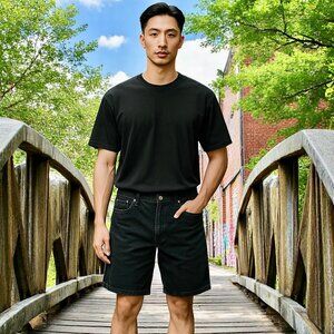 Tommy Hilfiger Black Denim Shorts Mens 36